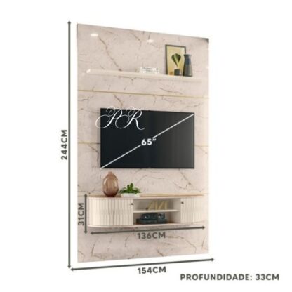 Home Suspenso Monte Carlo TV  65 Polegadas  Calacata Off White Monte Carlo Madetec