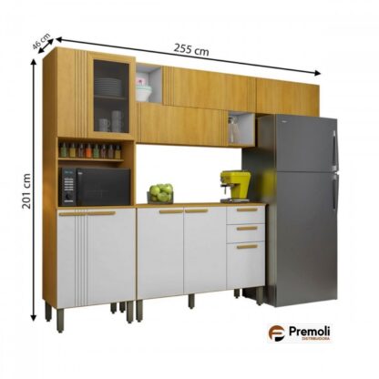Cozinha anne completa  cinamomo/branco/acetinado chf moveis