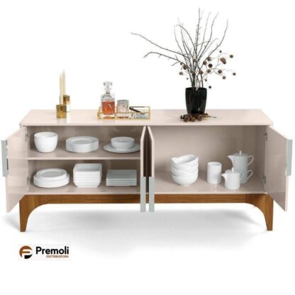 Buffet 4 Portas 1.67cm  Amalfi Off White/Madero Canela   - LUKALIAM - Imagem 2