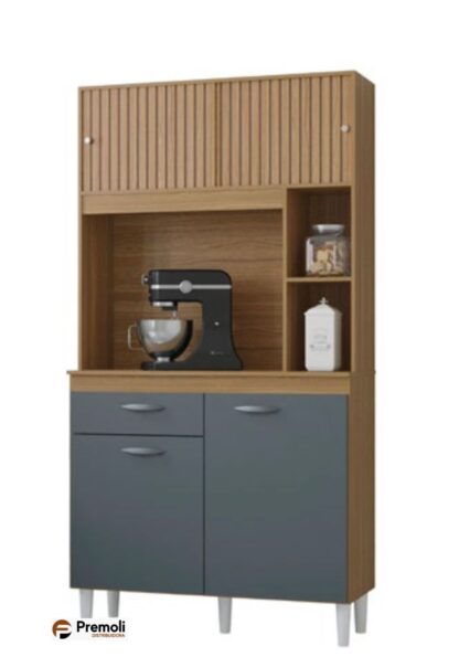 Kit Duda 90 cm Damasco/ripado/cinza - Poquema