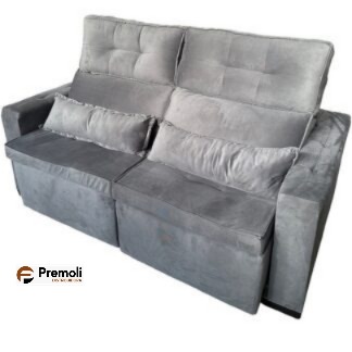 Sofa Retrátil e Reclinável 1.80  bi-partido Cor Cinza Robust