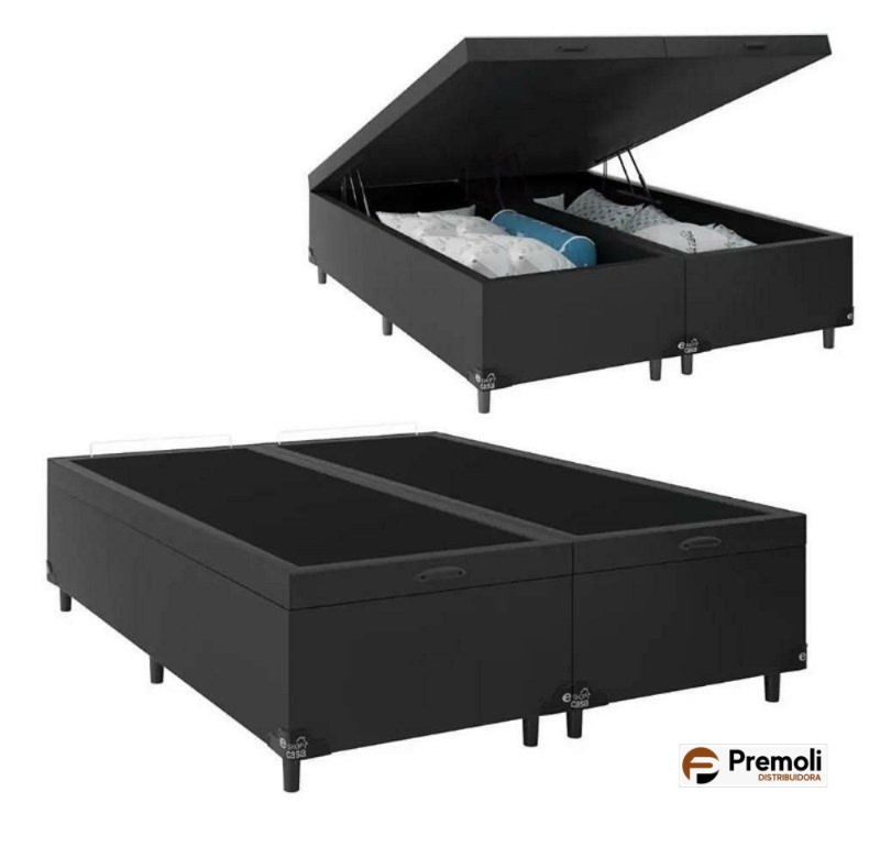 Base Baù Premoli Blindado 158X198X42 Luxo Queen Cor Preta - Imagem 3
