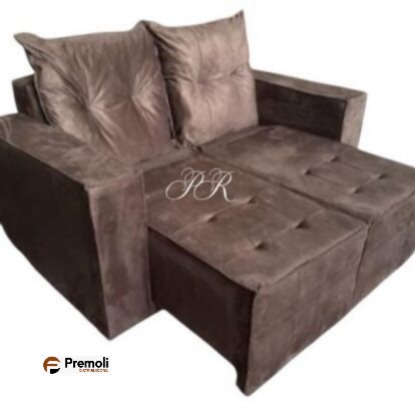 Retrátil 1.50 Guatemala Não e bipartido Encosto Almofadas Solta Cor Marrom Premoli