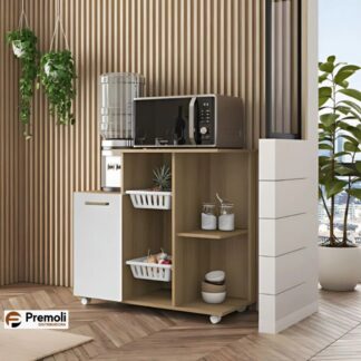 Fruteira Madine Clara 1 Porta 2 Cestos - Lamina Mel/Branco