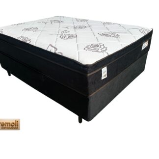 Conjunto Velvet Preto Casal C/ Molas Ensacadas 138 x188x74 Plumatex