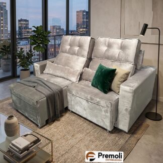 Sofa Robust Retrátil  Reclinável 1.80  Bi-Partido  Cor Bege Imagem ilustrativa