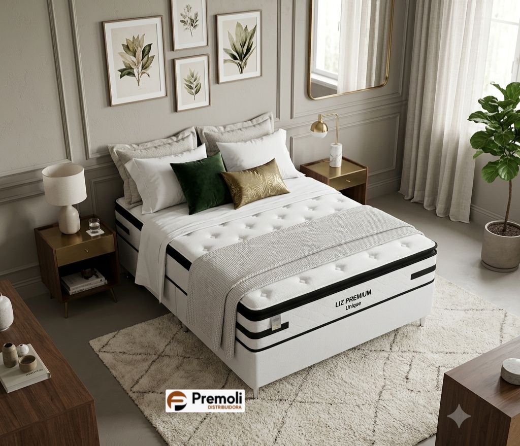 Conjunto Liz Premium 158X198X74 Molas Ensacadas D33 120 kg Plumatex