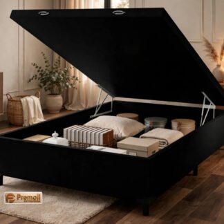 Base Baù Premoli Blindado 138X188X42 Luxo Casal Cor Preta