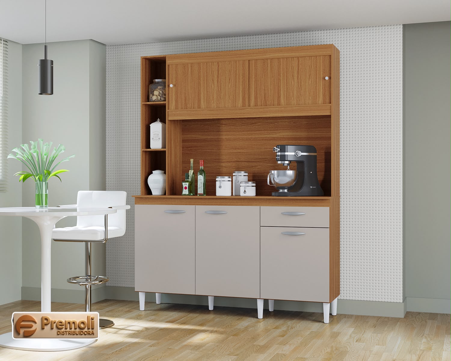 Kit Duda 05 Portas 140cm cinamomo/off Poquema