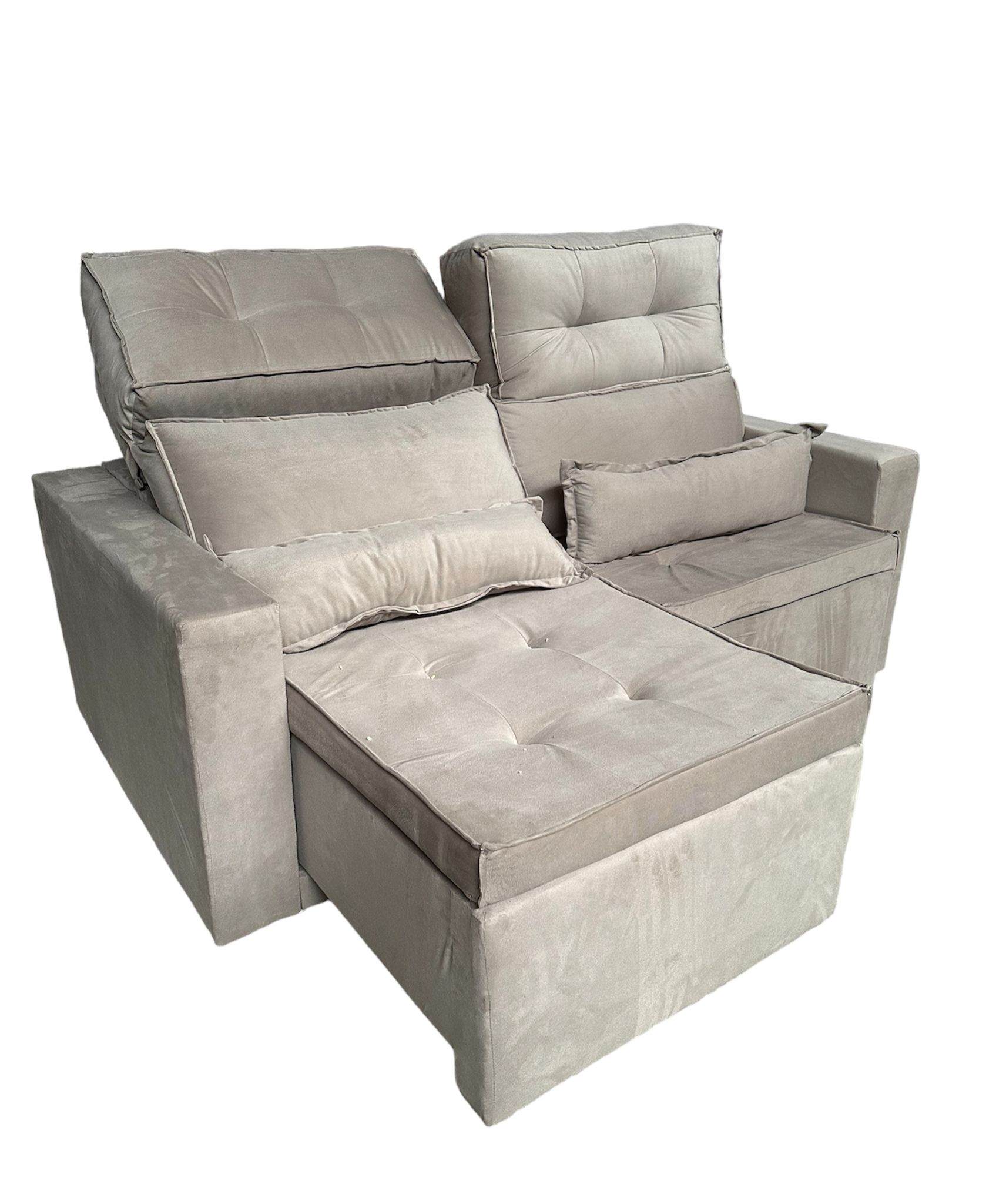 Sofa Retrátil e Reclinável 1.80 bi-partido Cor Bege Robust