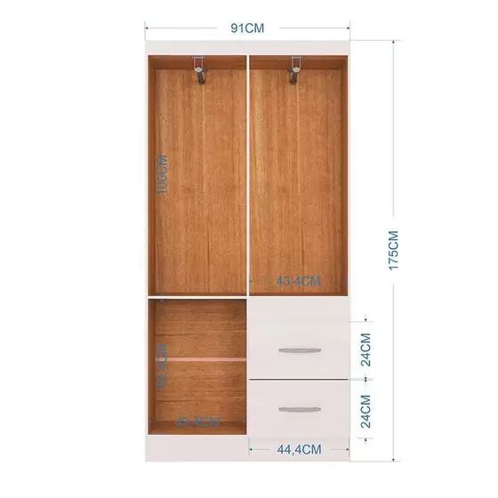 ROUPEIRO MILÃO 4 PORTAS BRANCO BRILHO Milão Poquema - Imagem 2