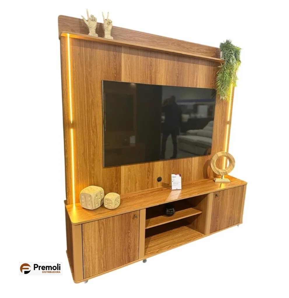 Home Florença Para Tv 75 183cm Cor Jequitiba Lukaliam - Imagem 4