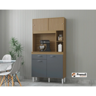 Kit Duda 90 cm Damasco/Ripado/Cinza - Poquema