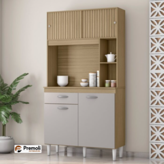 Kit Duda 90 cm Damasco/ripado/ Off  Poquema