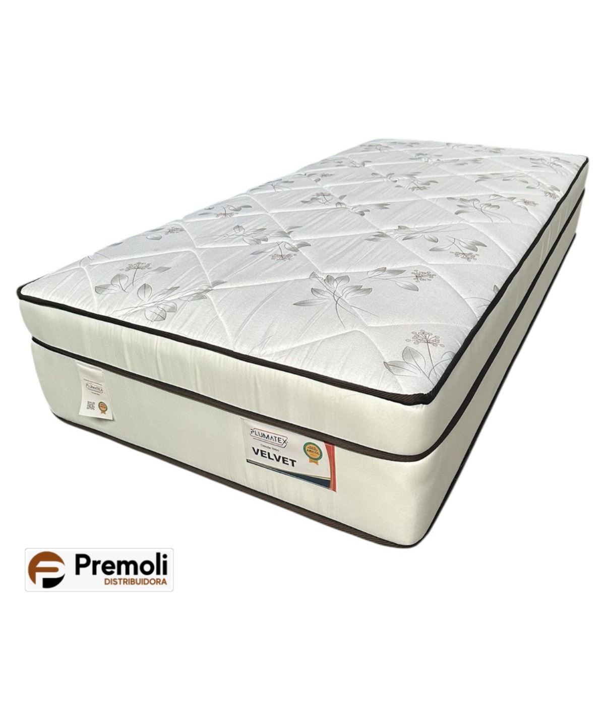 Colchão Velvet Branco Solteiro com Molas Ensacadas 88x188x32 Plumatex - Imagem 3