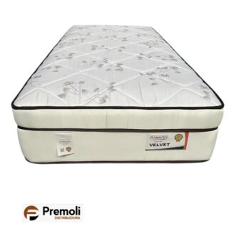 Colchão Velvet Branco Solteiro com Molas Ensacadas  88x188x32  Plumatex