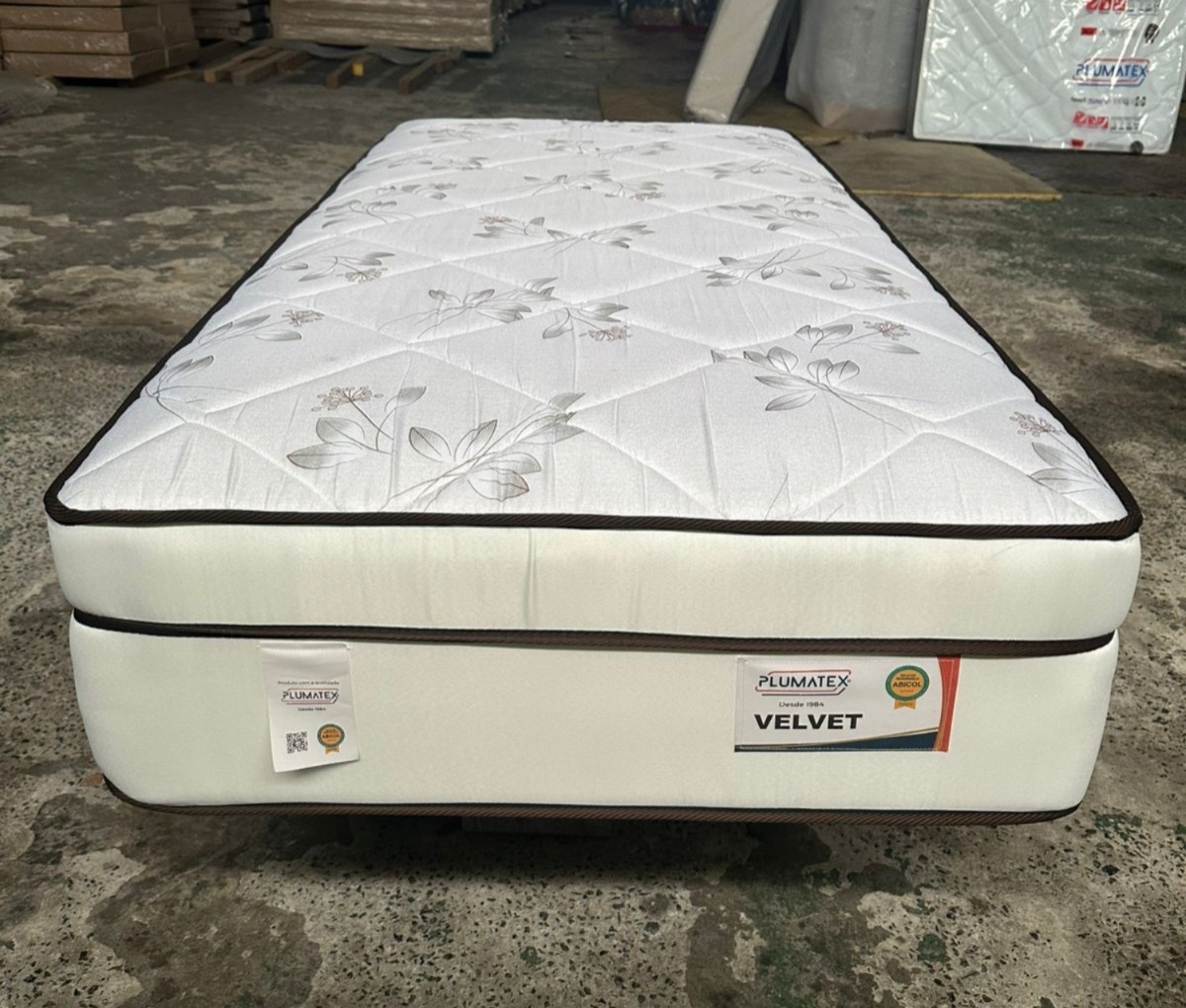 Colchão Velvet Branco Solteiro com Molas Ensacadas 88x188x32 Plumatex - Imagem 2