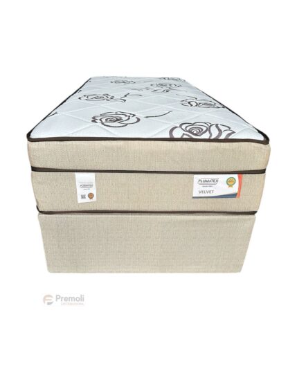 Conjunto Velvet Solteiro com Molas Ensacadas 74x188x88  Plumatex - Imagem 2