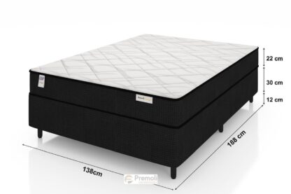 Conjunto  Smart Classic D26 de Molas Ensacadas 138x188X64  Preto/Branco - Plumatex - Image 4