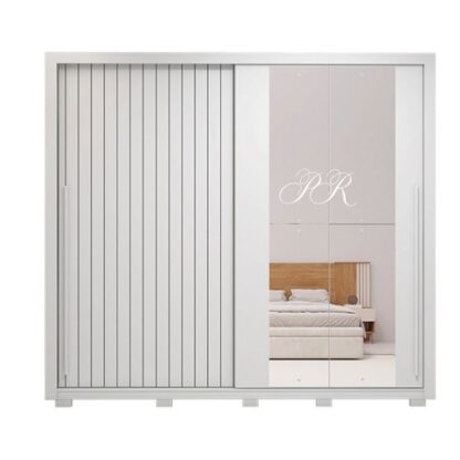Roupeiro Casal Romanus  2 Portas 4 Gavetas branco – Caemmun - Image 2