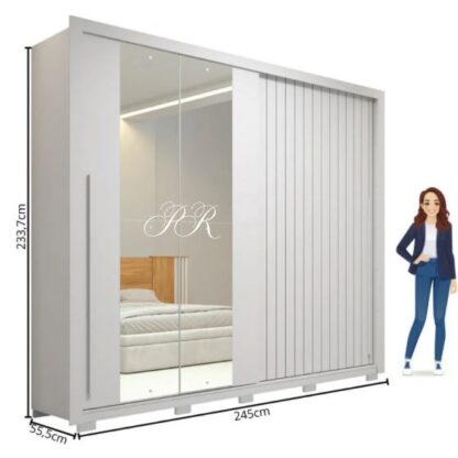 Roupeiro Casal Romanus  2 Portas 4 Gavetas branco – Caemmun