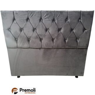 Cabeceira Veneza Estofada Capitone Casal 140x120x10 Cor Cinza Premoli Pés Plastico