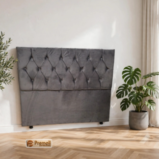 Cabeceira Veneza Capitone Casal 140x120x10  Cor Cinza 👈🏼 Premoli Pés Plastico