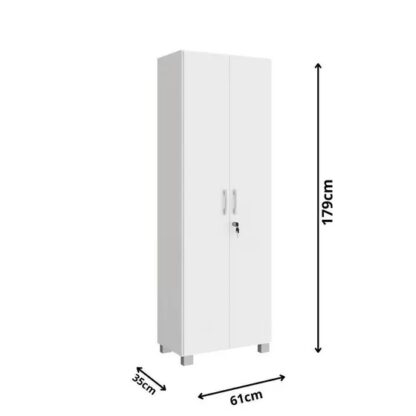 Armario  Multiuso Vegas  2 Portas C/ Chave  Cor Branco  San Marino