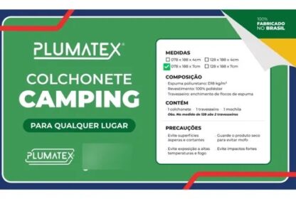 COLCHONETE DE CAMPING  078 cm x 188 cm x 4 cm brinde travisseiro - Imagem 4