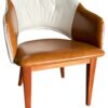Poltrona Duo Tecido 186k/ Caramelo/612  Corino/Buque Espuma D28 Pés Em Madeira - Image 2