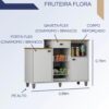Fruteira Flora Cor Branco Acetinado Cinamomo  CHF Móveis! - Imagem 3