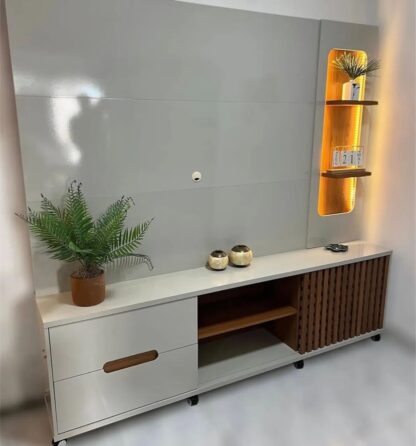 Home Brise Largura  2.07  Tv 70 polegadas cor off white/jequetiba  lukaliam - Imagem 4