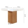 Conjunto de Mesa de Jantar Dakota 90x90cm Tampo de Vidro com 4 Cadeiras Napoles CEL Móveis Cinamomo/Off White/Bege - Imagem 3