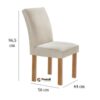 Conjunto de Mesa de Jantar Dakota 90x90cm Tampo de Vidro com 4 Cadeiras Napoles CEL Móveis Cinamomo/Off White/Bege - Imagem 4