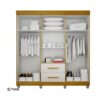 Roupeiro Paris 6 Portas Largura: 164 Cor Cinamomo/off White  Chf Moveis - Image 3
