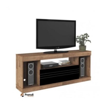 Rack para TV até 60 Polegadas 1 Porta Sport Artely Rústico/Preto