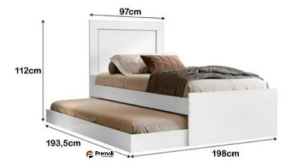 Cama  Solteiro Bibox Luara Com Auxiliar FLEX  100%  MDF - Imagem 4