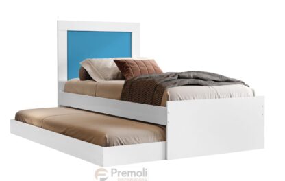 Cama Solteiro Bibox Luara Com Auxiliar Flex   100%  MDF