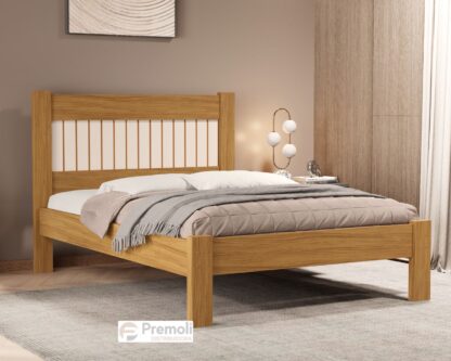 Cama Casal  Bela 100% MDF 117x145x199cm Cor nature/off