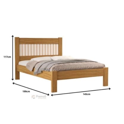 Cama Casal  Bela 100% MDF 117x145x199cm Cor nature/off - Imagem 2