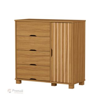 Cômoda 4 Gavetas com Sapateira Bela Nature –100% MDF Pés em madeira