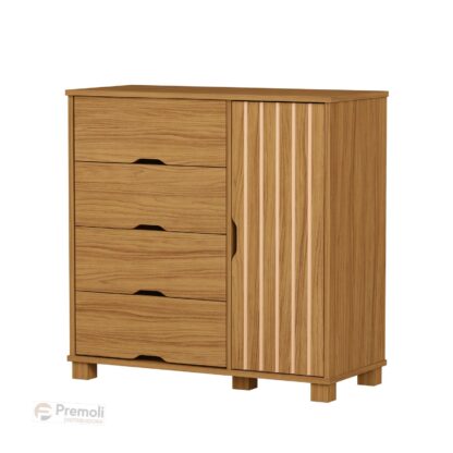 Cômoda 4 Gavetas com Sapateira Bela Nature –100% MDF Pés em madeira