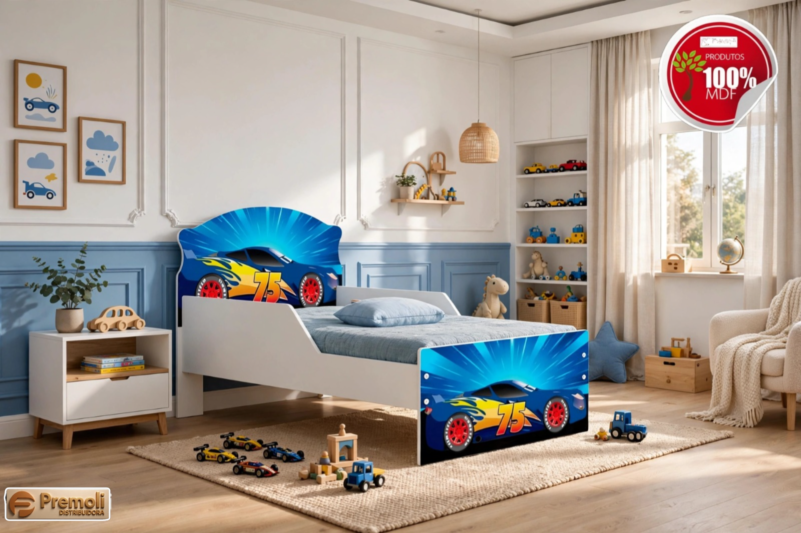 Cama Infantil Lívia Carro menino 100% MDF Código 08