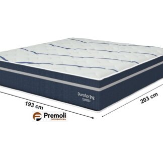 Colchão King 193x203x30 Duro Spring Azul Molas Ensacasdas Plumat