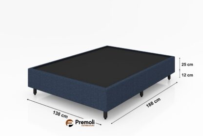 Base Casal 138x188x25 Duro Spring Cor azul Plumatex Base Chapeada