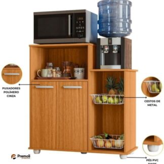 O Armário Multiuso Fruteira 2 portas Sollys cor freijo