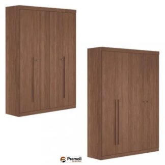 Roupeiro Buriti  Casal 4 Portas 2 Gavetas Cor jatoba Santos Andirá