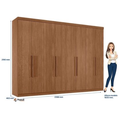 Guarda-Roupa Casal Master New Jatobá com 8 Portas e 4 Gavetas santos andira