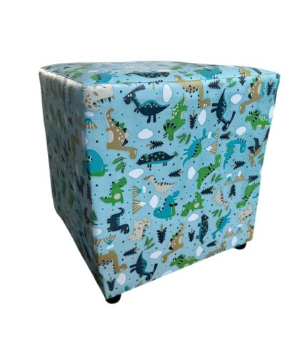 Puff  Quadrado Corino Altura 44x Largura 41  Cor Azul Infantil  imagem ilustrativa - Imagem 2