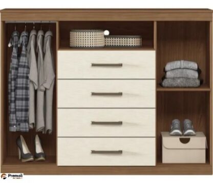 Cômoda  Master Cor Jatoba/Areia  corrediças telescopicas Santos andira - Imagem 4